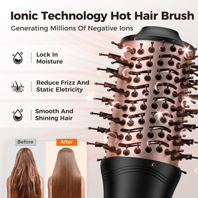 SLOPEHILL Mini Travel Dual Voltage Hair Dryer Brush,1000 Watts Hot Air Brush with European Plug, Ionic Hair Dryer and Styler for Women, Oval Barrel 2 Heat & 2 Speed Settings for International Travel - Image 5